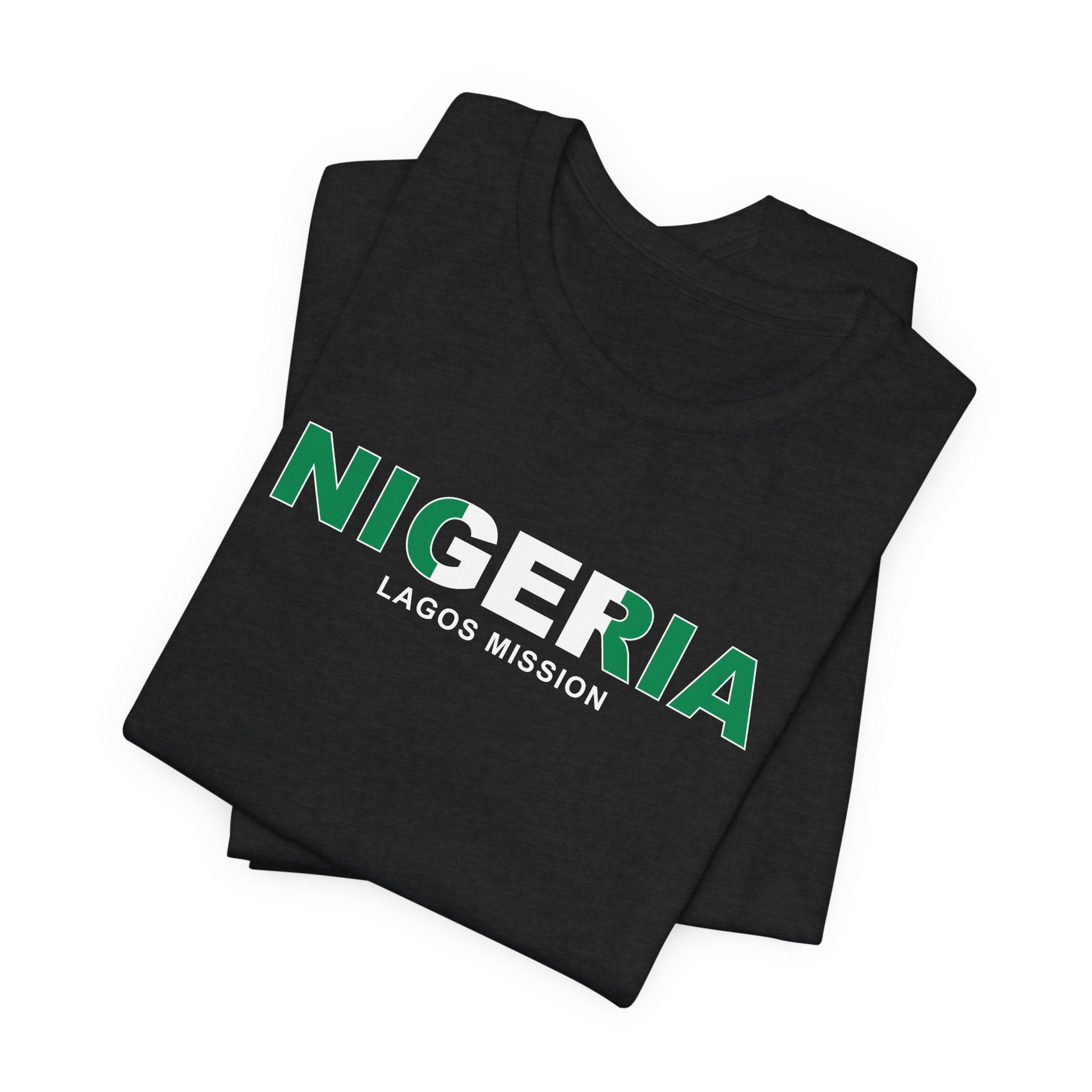 Nigeria Lagos Mission Flag Title T-shirt - Latter-Day Saint LDS Missionary Gift - Book of Mormon