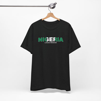 Nigeria Lagos Mission Flag Title T-shirt - Latter-Day Saint LDS Missionary Gift - Book of Mormon