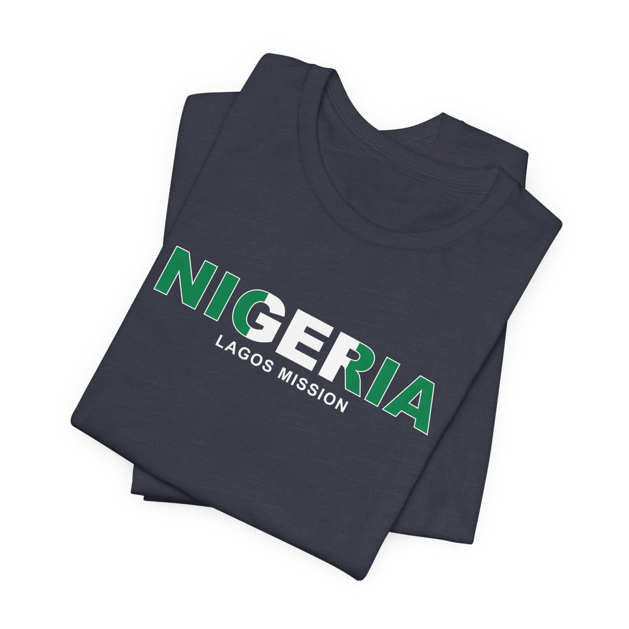 Nigeria Lagos Mission Flag Title T-shirt - Latter-Day Saint LDS Missionary Gift - Book of Mormon