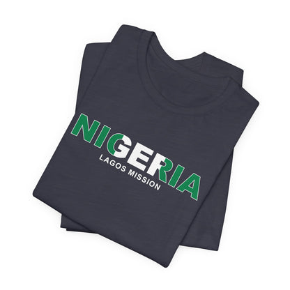 Nigeria Lagos Mission Flag Title T-shirt - Latter-Day Saint LDS Missionary Gift - Book of Mormon