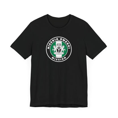 Nigeria Owerri Mission Flag Logo (Black Border) T-shirt - Latter-Day Saint LDS Missionary Gift - Book of Mormon