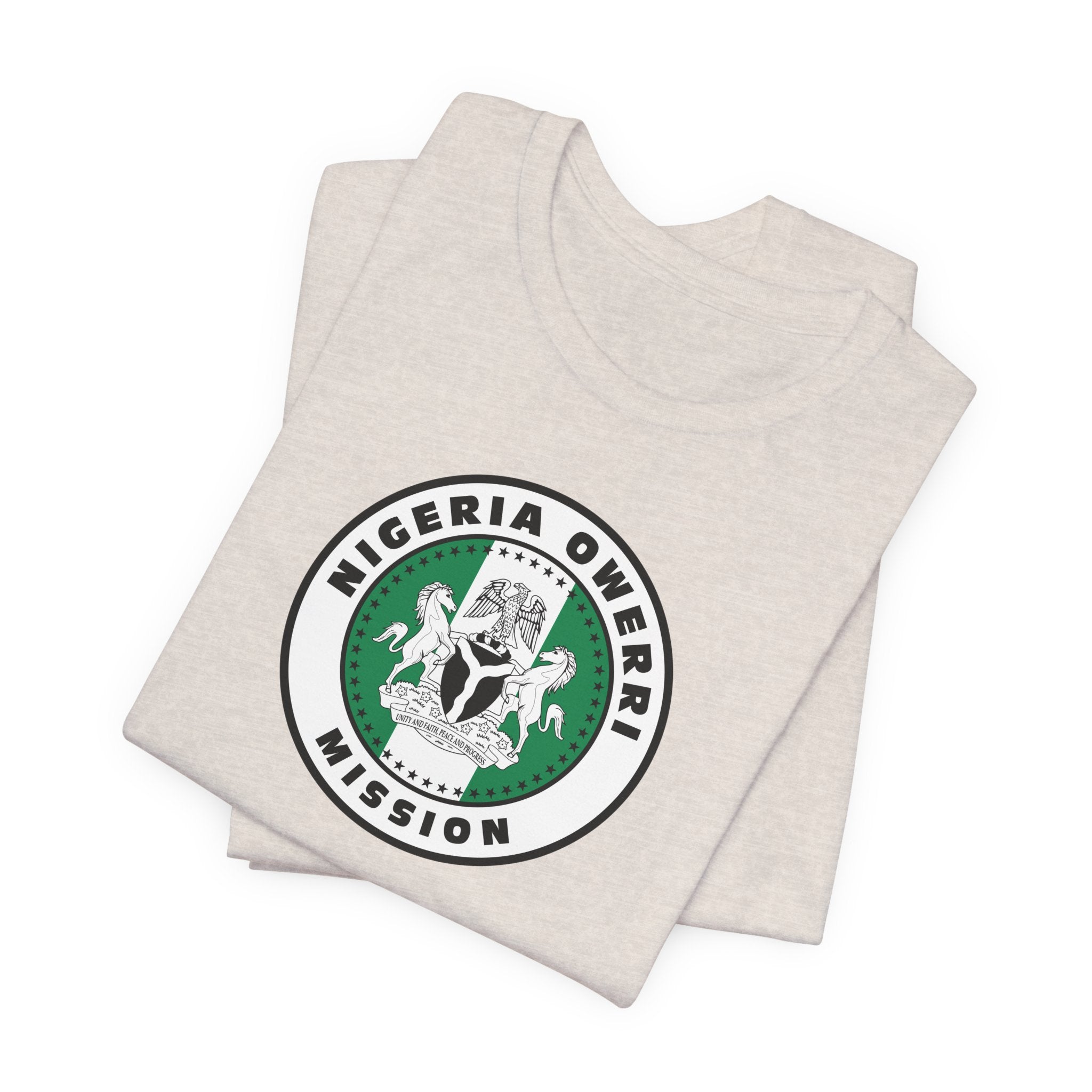 Nigeria Owerri Mission Flag Logo (White Border) T-shirt - Latter-Day Saint LDS Missionary Gift - Book of Mormon