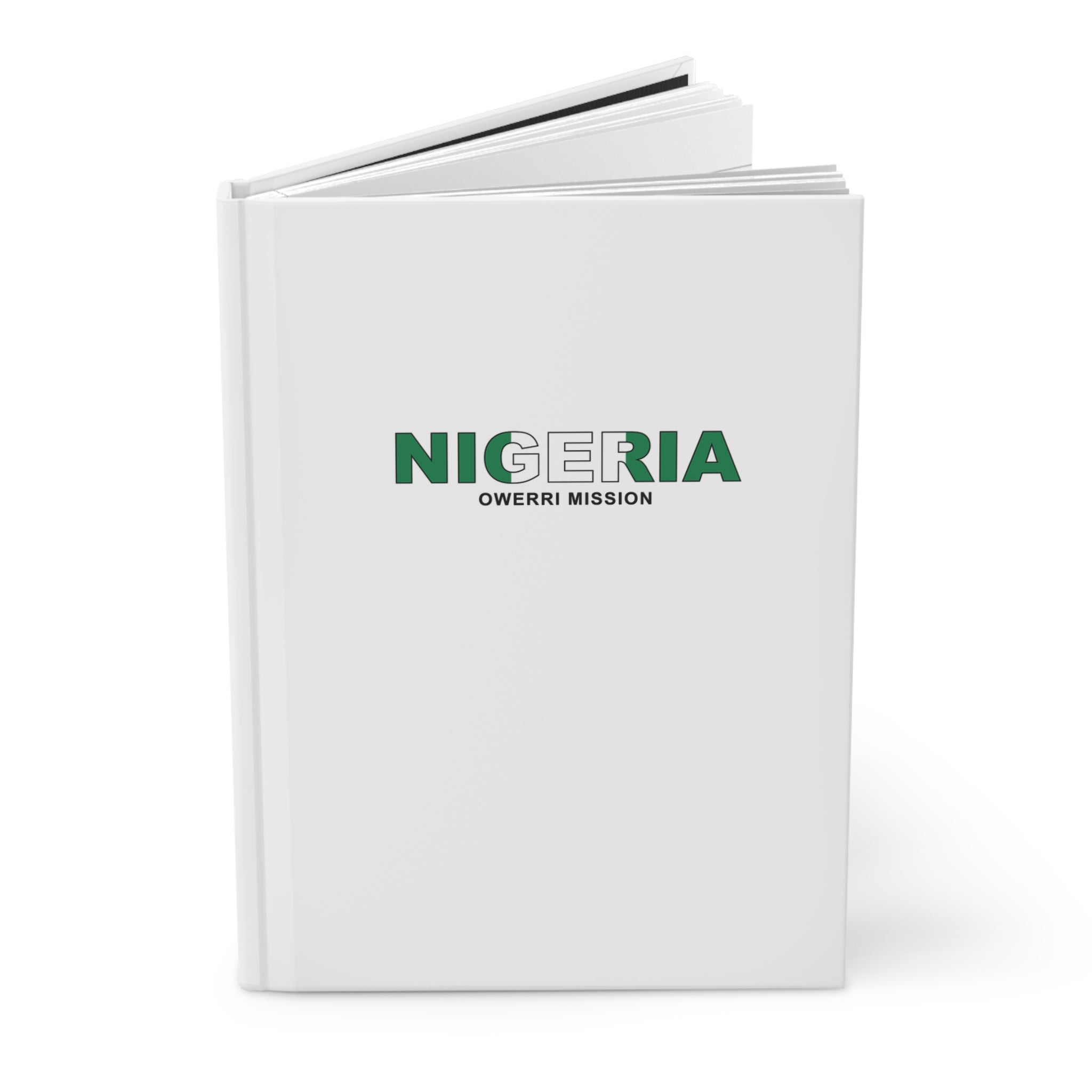 Nigeria Owerri Mission Flag Title White Hardcover Journal Matte - Latter-Day Saint LDS Missionary Gift - Book of Mormon