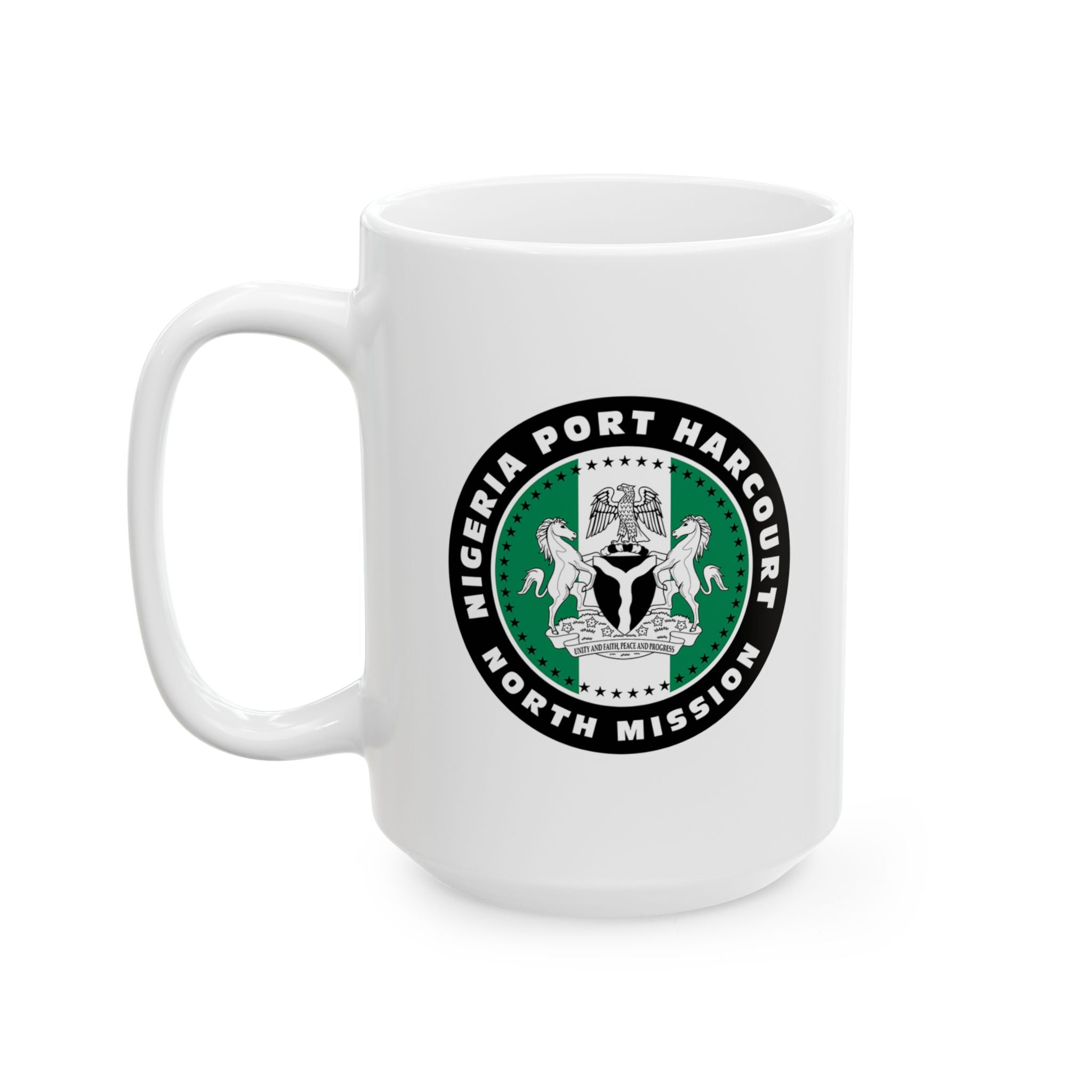 Nigeria Port Harcourt North Mission Circular Flag White Ceramic Mug - Latter-Day Saint LDS Missionary Gift - Book of Mormon