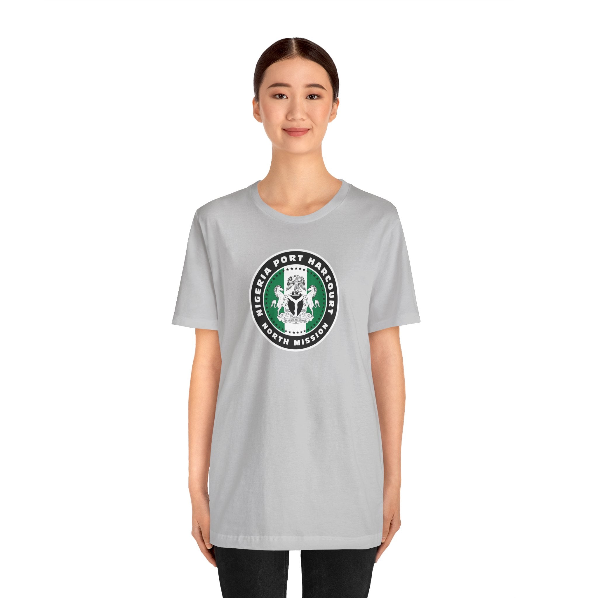 Nigeria Port Harcourt North Mission Flag Logo (Black Border) T-shirt - Latter-Day Saint LDS Missionary Gift - Book of Mormon