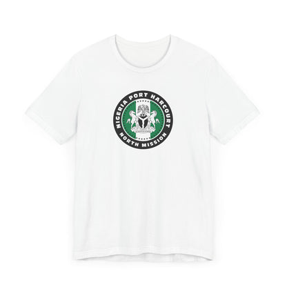 Nigeria Port Harcourt North Mission Flag Logo (Black Border) T-shirt - Latter-Day Saint LDS Missionary Gift - Book of Mormon