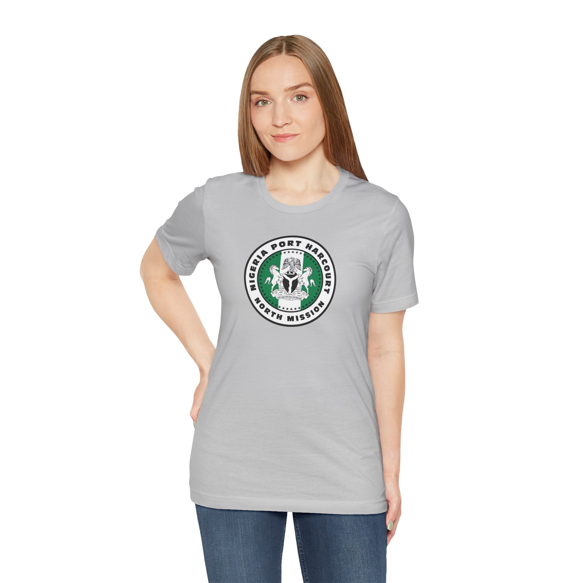 Nigeria Port Harcourt North Mission Flag Logo (White Border) T-shirt - Latter-Day Saint LDS Missionary Gift - Book of Mormon