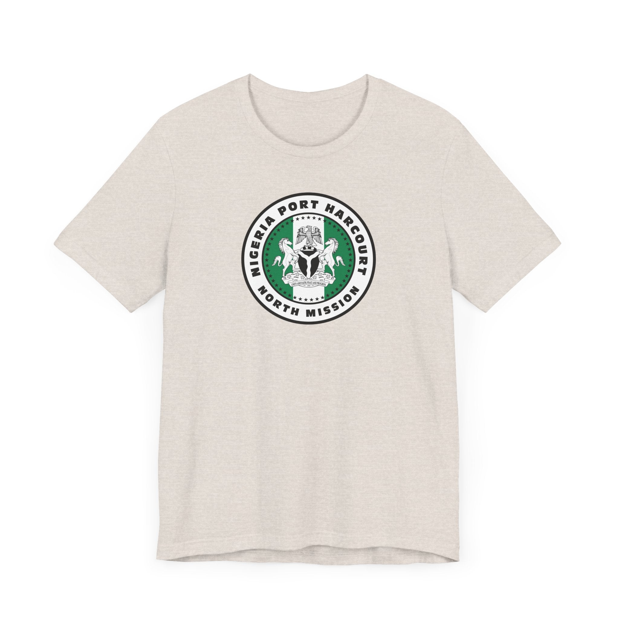 Nigeria Port Harcourt North Mission Flag Logo (White Border) T-shirt - Latter-Day Saint LDS Missionary Gift - Book of Mormon