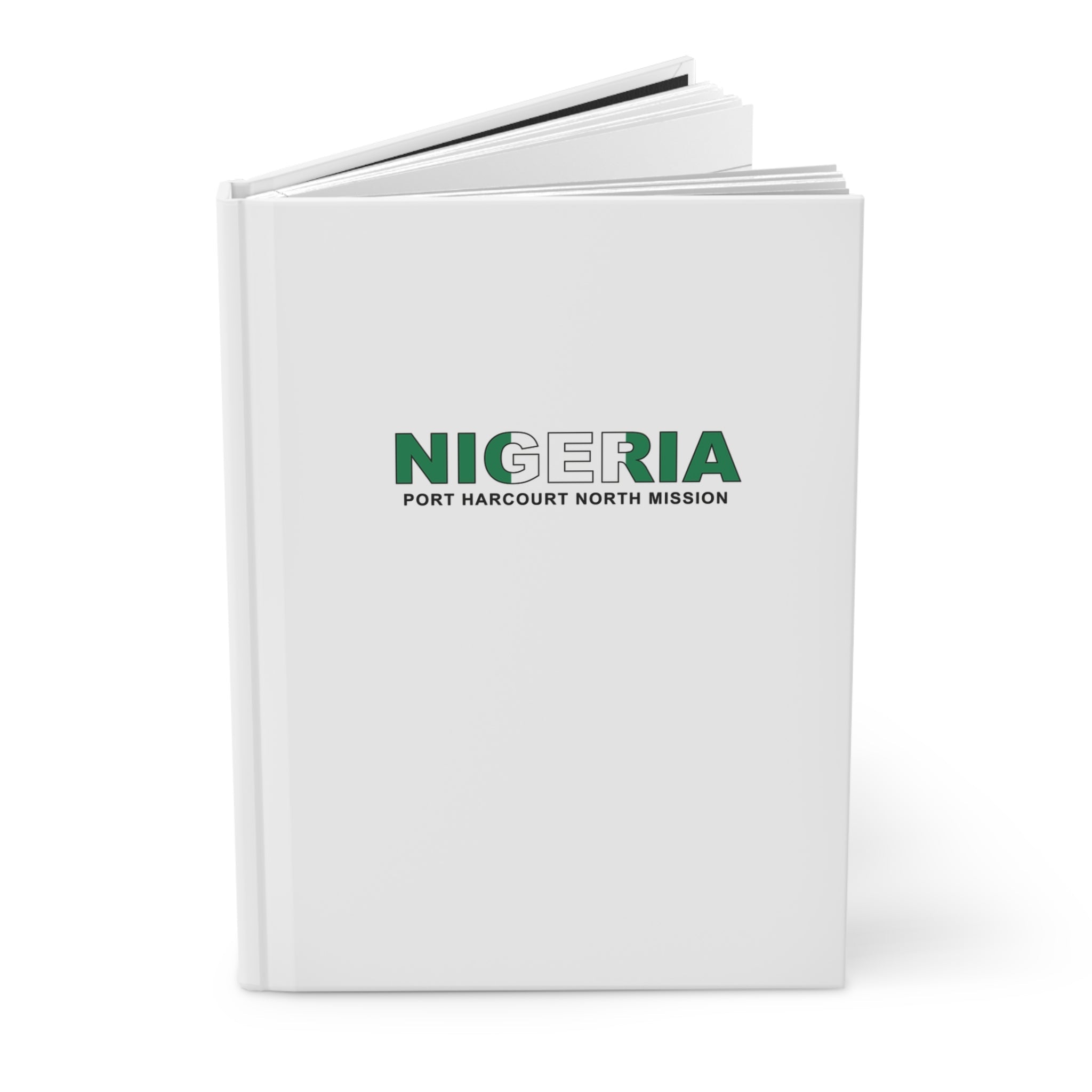 Nigeria Port Harcourt North Mission Flag Title White Hardcover Journal Matte - Latter-Day Saint LDS Missionary Gift - Book of Mormon