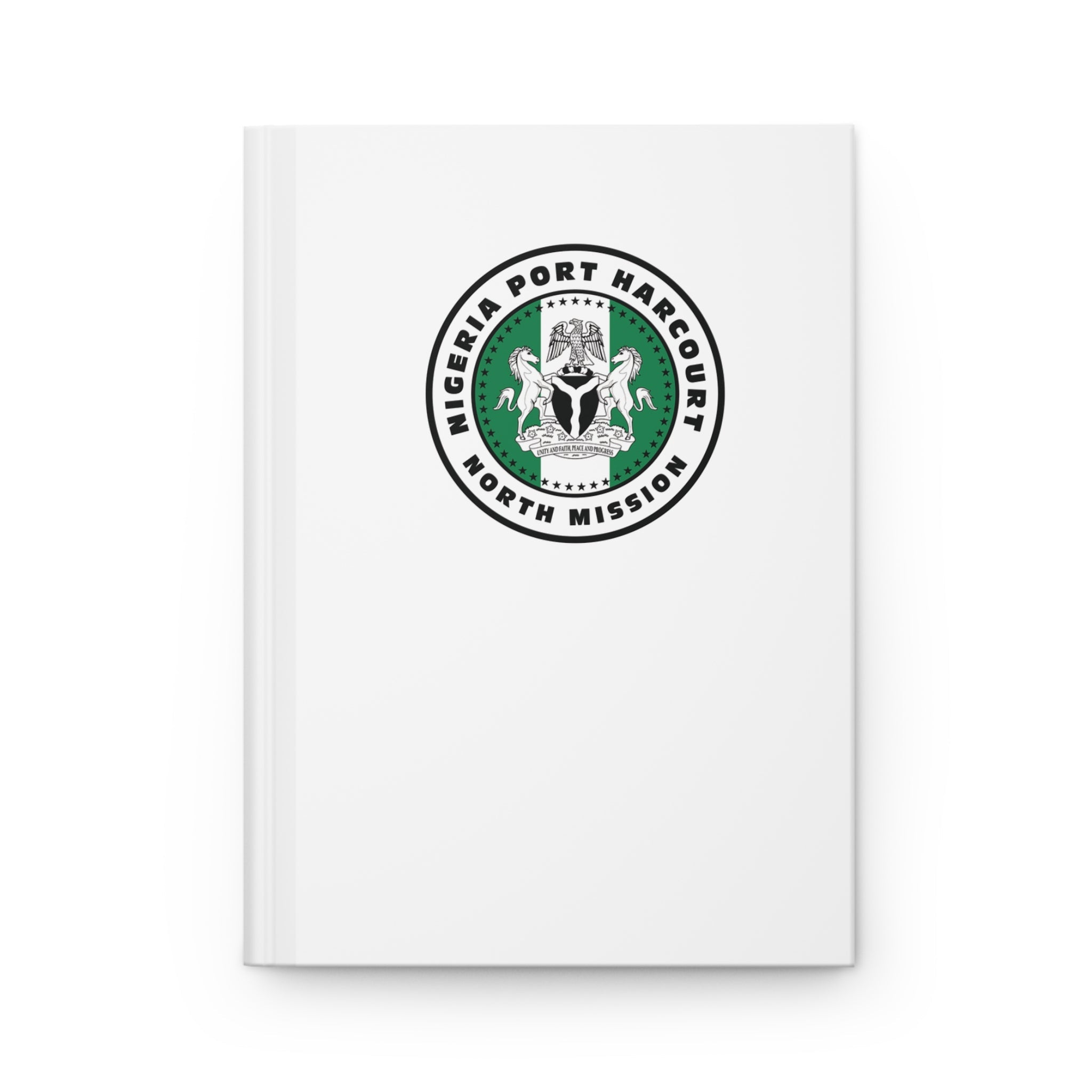 Nigeria Port Harcourt North Mission Logo Design White Hardcover Journal Matte - Latter-Day Saint LDS Missionary Gift - Book of Mormon