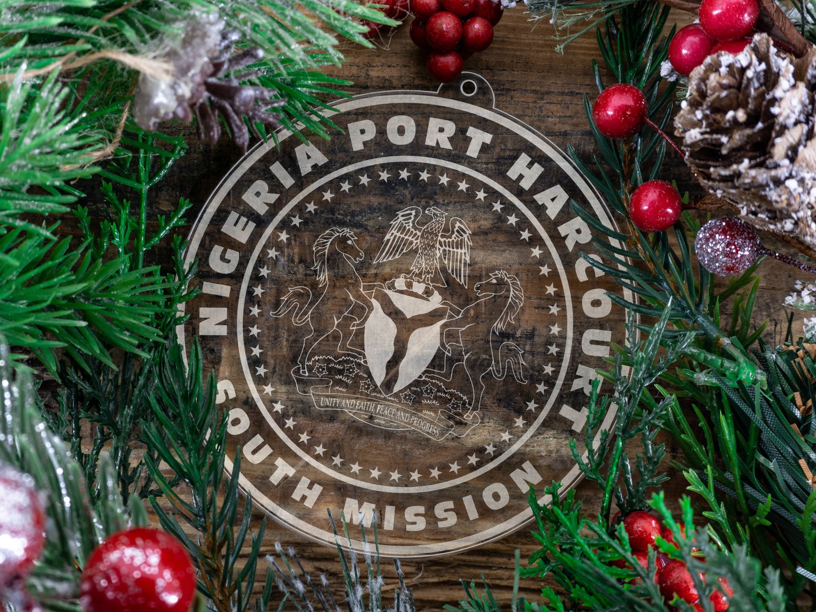 LDS Nigeria Port Harcourt South Mission Christmas Ornament with Christmas Decorations