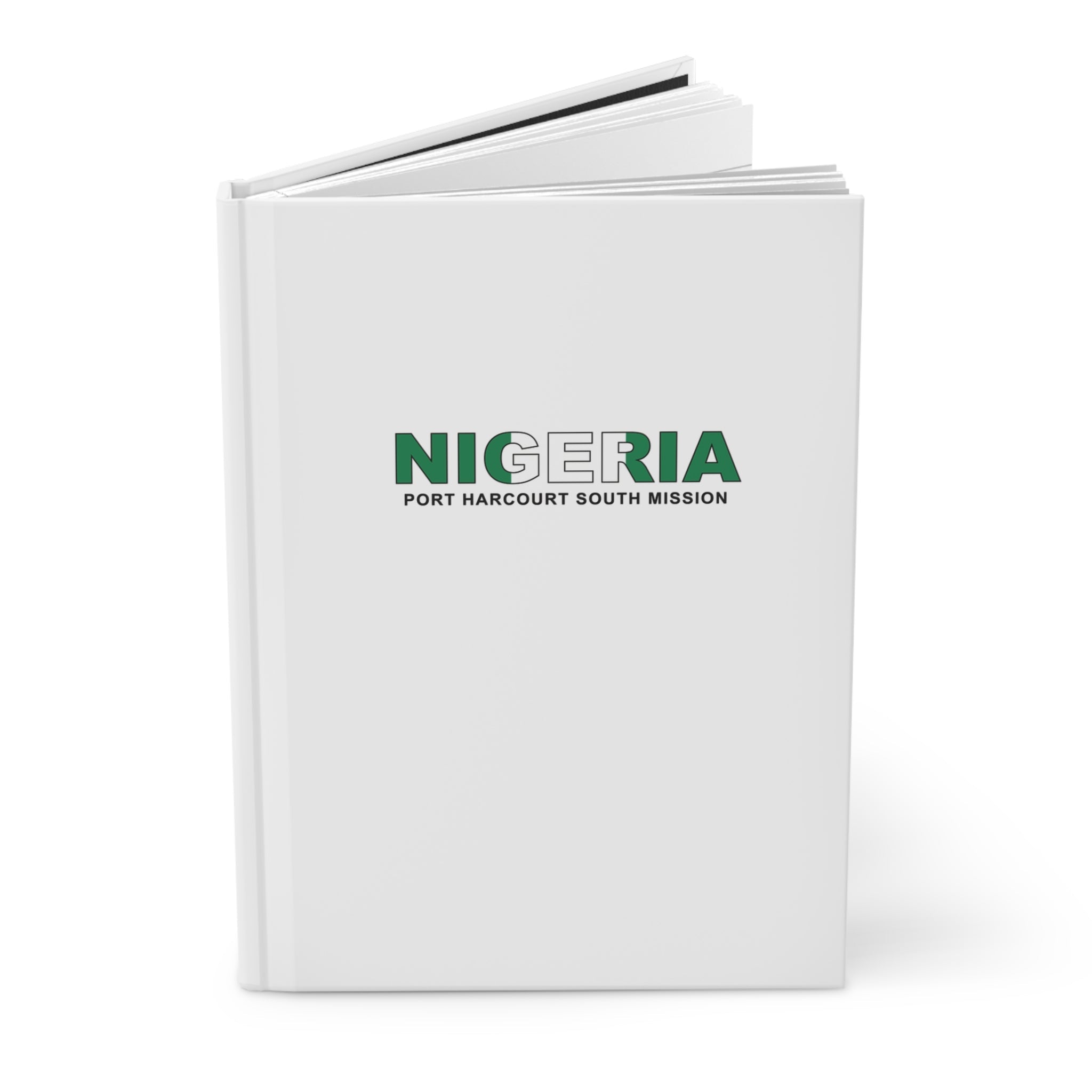 Nigeria Port Harcourt South Mission Flag Title White Hardcover Journal Matte - Latter-Day Saint LDS Missionary Gift - Book of Mormon