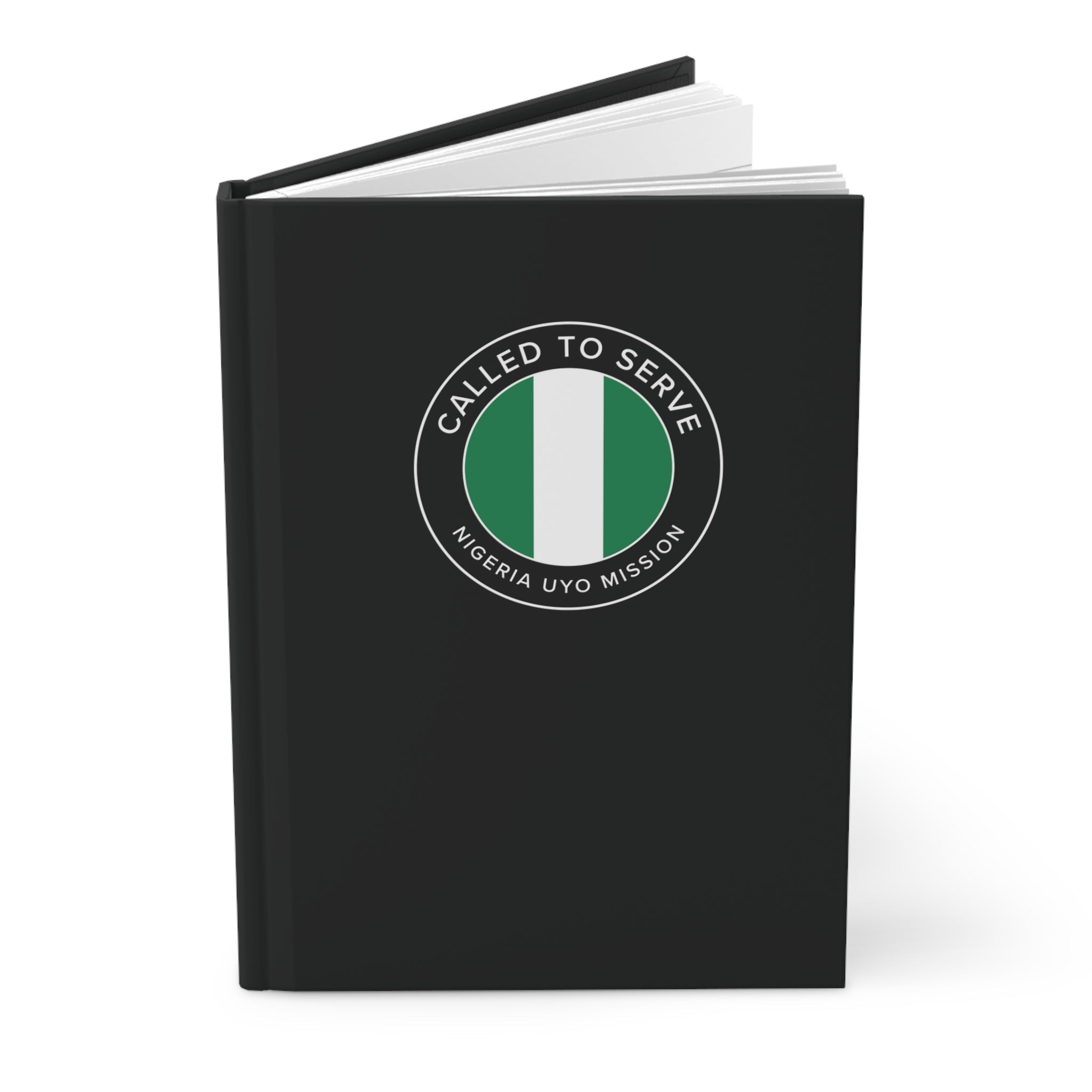 Nigeria Uyo Mission Circle Flag Called to Serve Black Hardcover Journal Matte - Latter-Day Saint LDS Missionary Gift - Book of Mormon