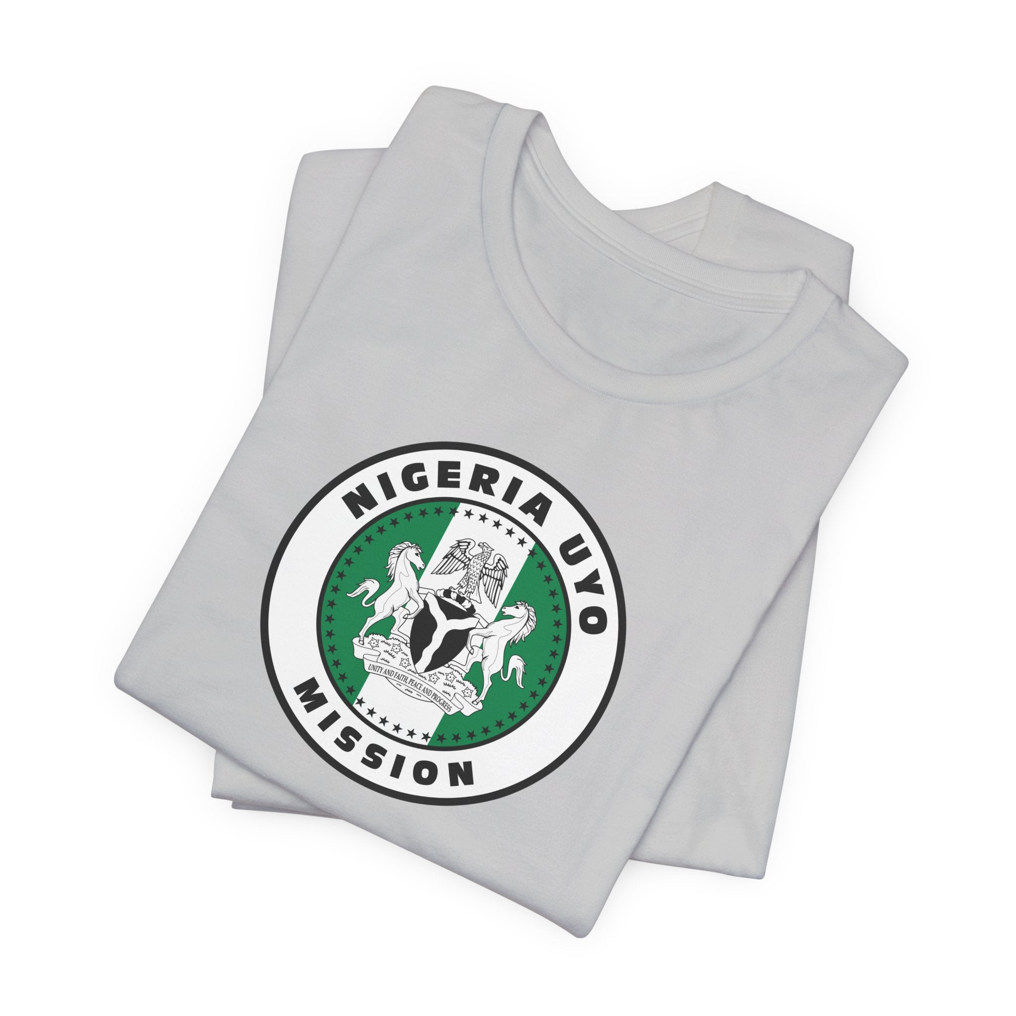 Nigeria Uyo Mission Flag Logo (White Border) T-shirt - Latter-Day Saint LDS Missionary Gift - Book of Mormon