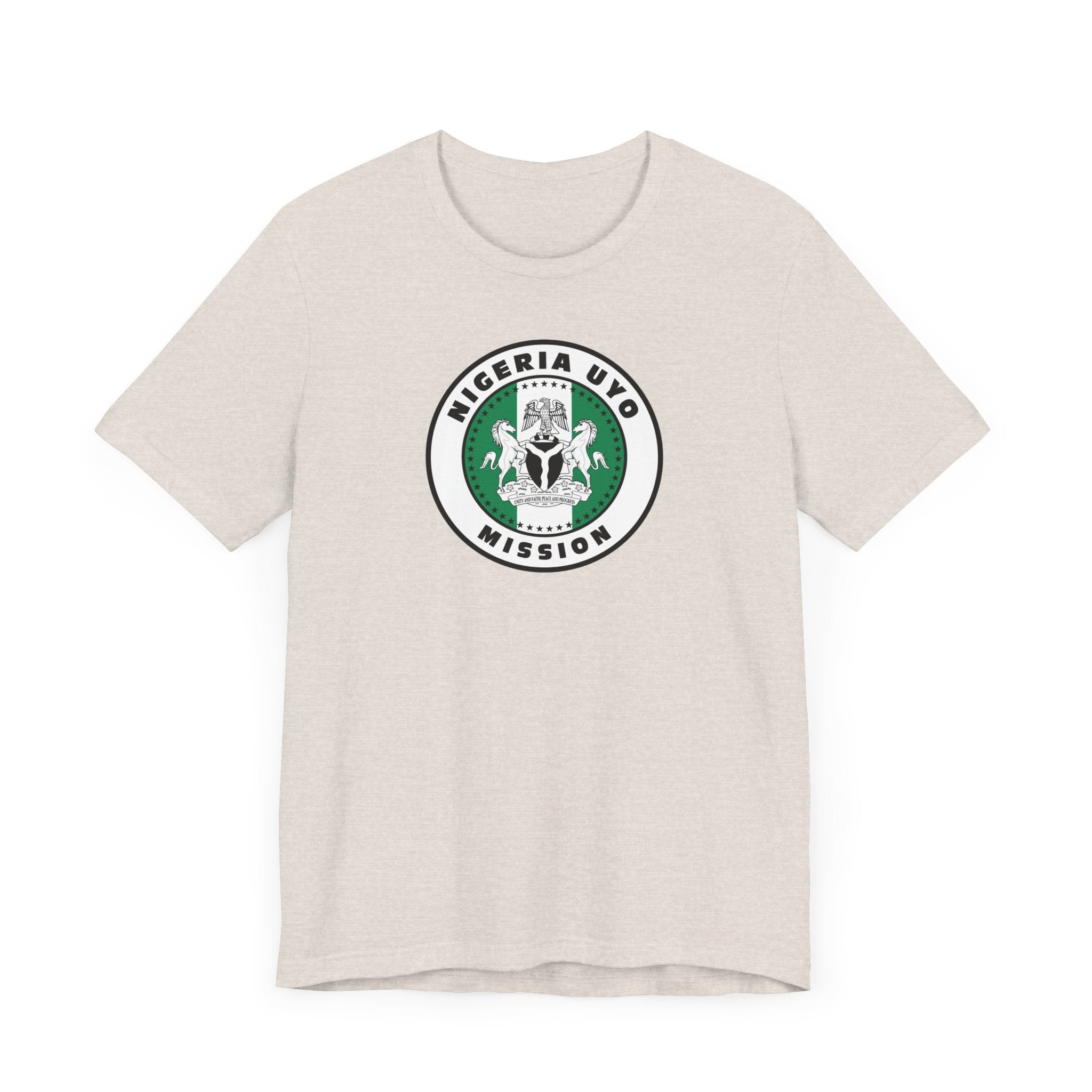 Nigeria Uyo Mission Flag Logo (White Border) T-shirt - Latter-Day Saint LDS Missionary Gift - Book of Mormon