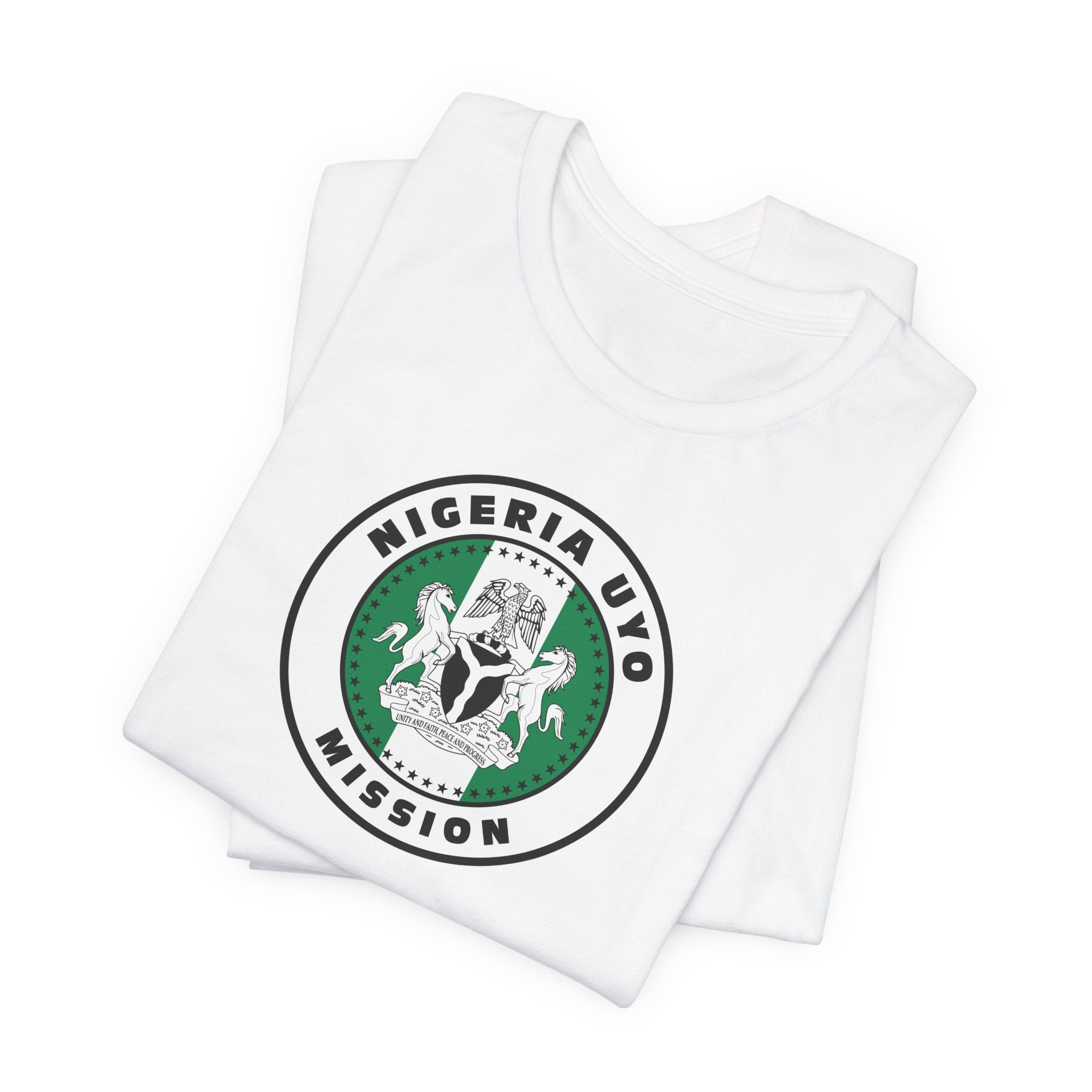 Nigeria Uyo Mission Flag Logo (White Border) T-shirt - Latter-Day Saint LDS Missionary Gift - Book of Mormon