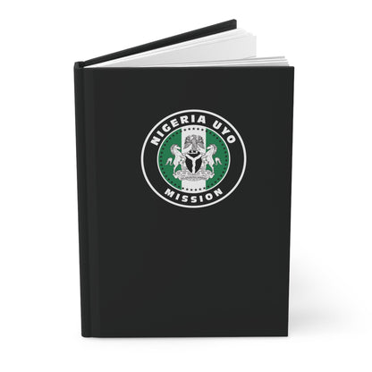 Nigeria Uyo Mission Logo Design Black Hardcover Journal Matte - Latter-Day Saint LDS Missionary Gift - Book of Mormon