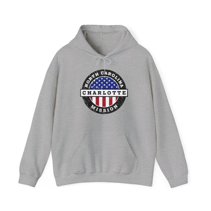 North Carolina Charlotte Mission Circular USA Flag Hoodie - Latter-Day Saint LDS Missionary Gift - Book of Mormon