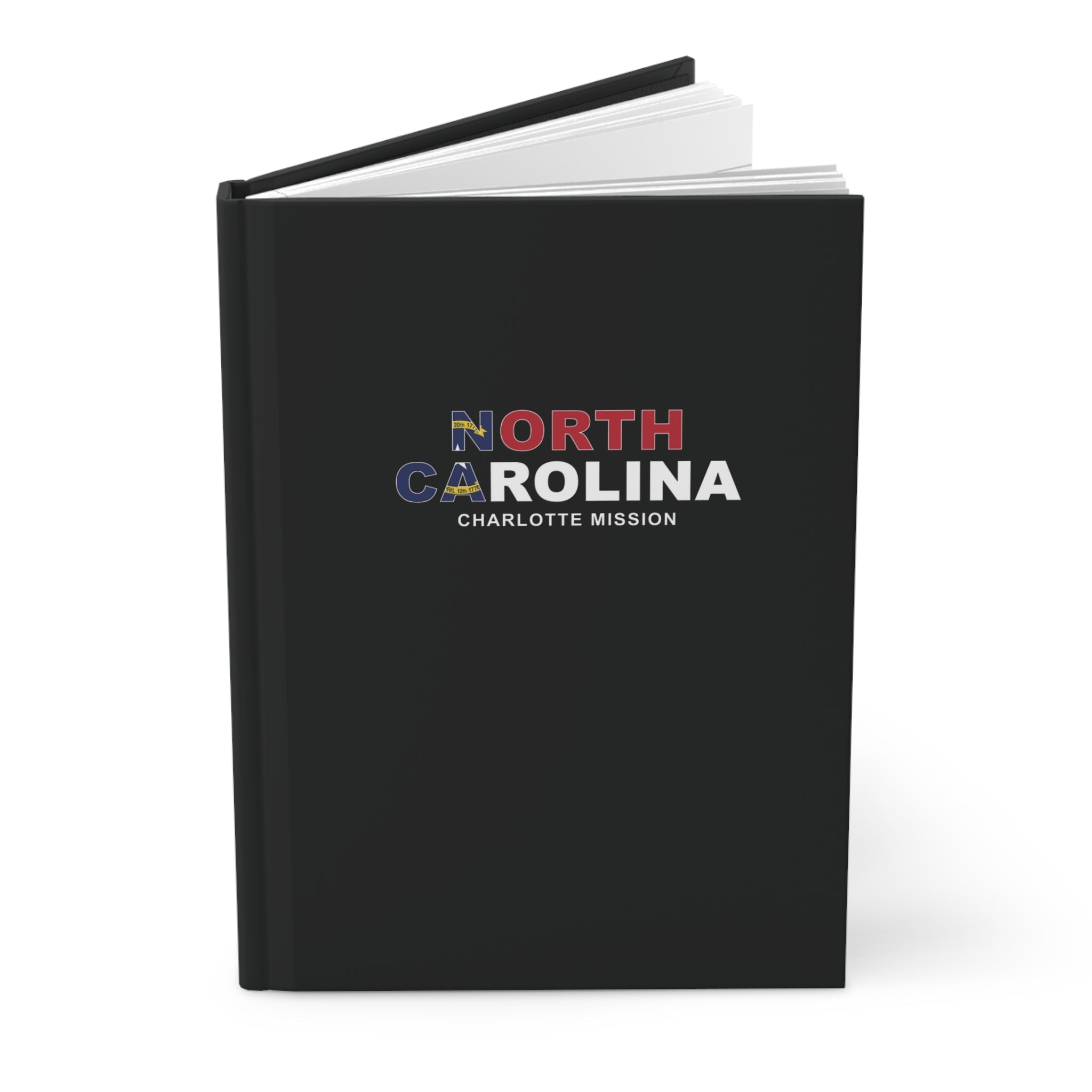 North Carolina Charlotte Mission Flag Title Black Hardcover Journal Matte - Latter-Day Saint LDS Missionary Gift - Book of Mormon