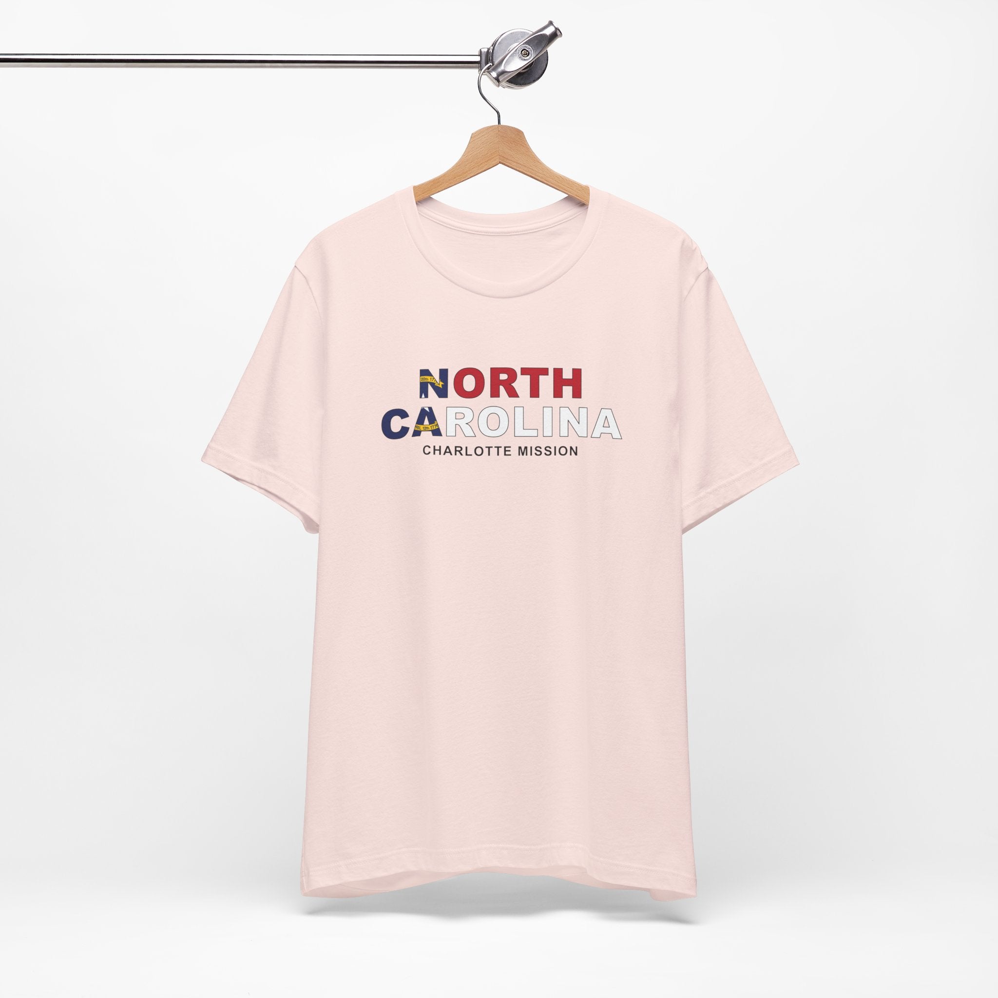 North Carolina Charlotte Mission Flag Title T-shirt - Latter-Day Saint LDS Missionary Gift - Book of Mormon