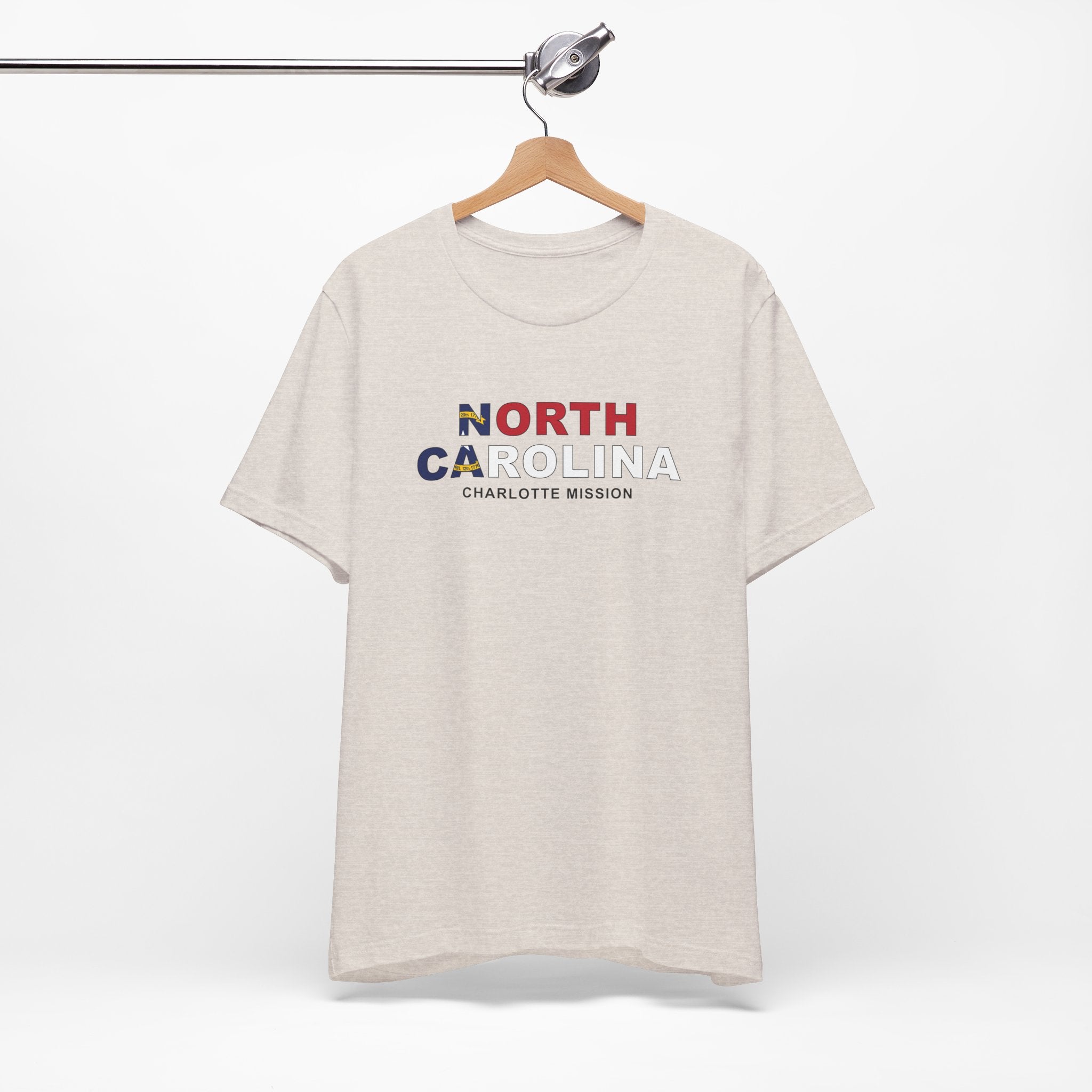 North Carolina Charlotte Mission Flag Title T-shirt - Latter-Day Saint LDS Missionary Gift - Book of Mormon