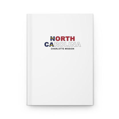 North Carolina Charlotte Mission Flag Title White Hardcover Journal Matte - Latter-Day Saint LDS Missionary Gift - Book of Mormon