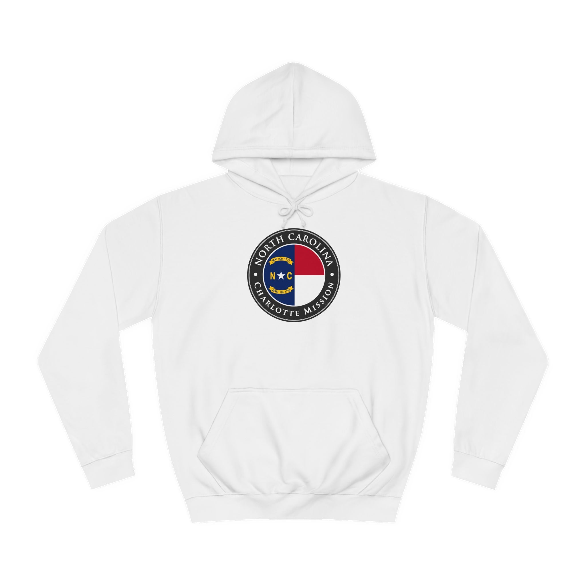 North Carolina Charlotte Mission State Flag Logo (Black Border) College Hoodie