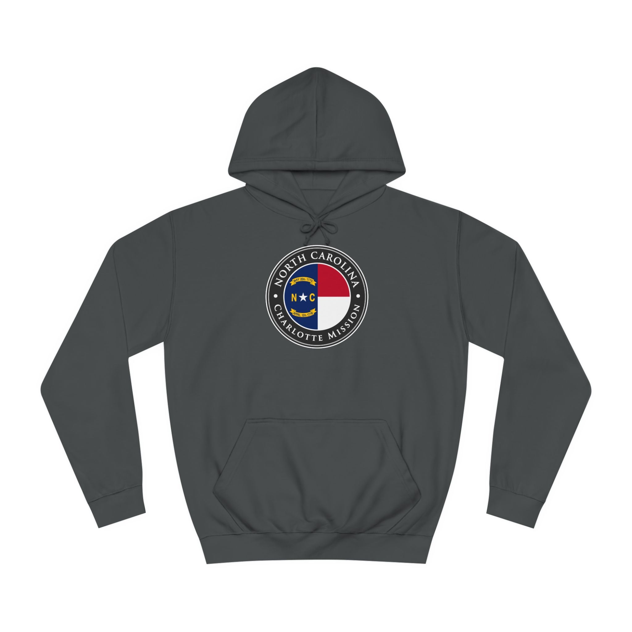 North Carolina Charlotte Mission State Flag Logo (Black Border) College Hoodie