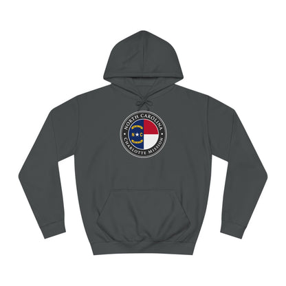 North Carolina Charlotte Mission State Flag Logo (Black Border) College Hoodie