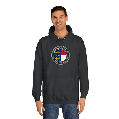 North Carolina Charlotte Mission State Flag Logo (Black Border) College Hoodie