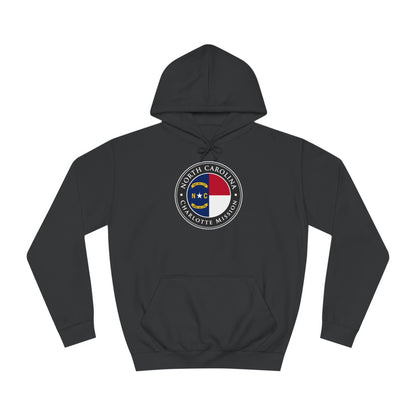 North Carolina Charlotte Mission State Flag Logo (Black Border) College Hoodie