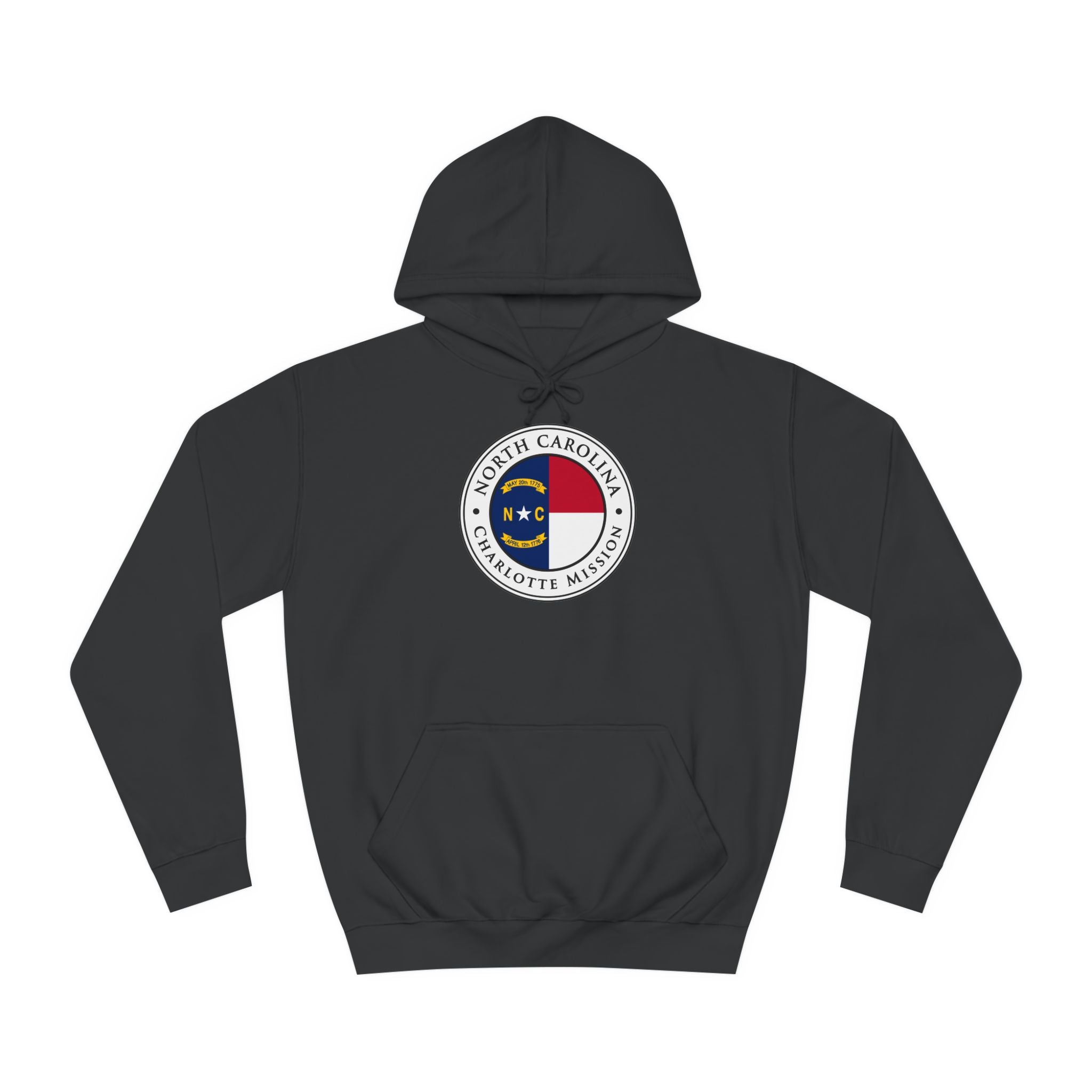 North Carolina Charlotte Mission State Flag Logo (White Border) College Hoodie