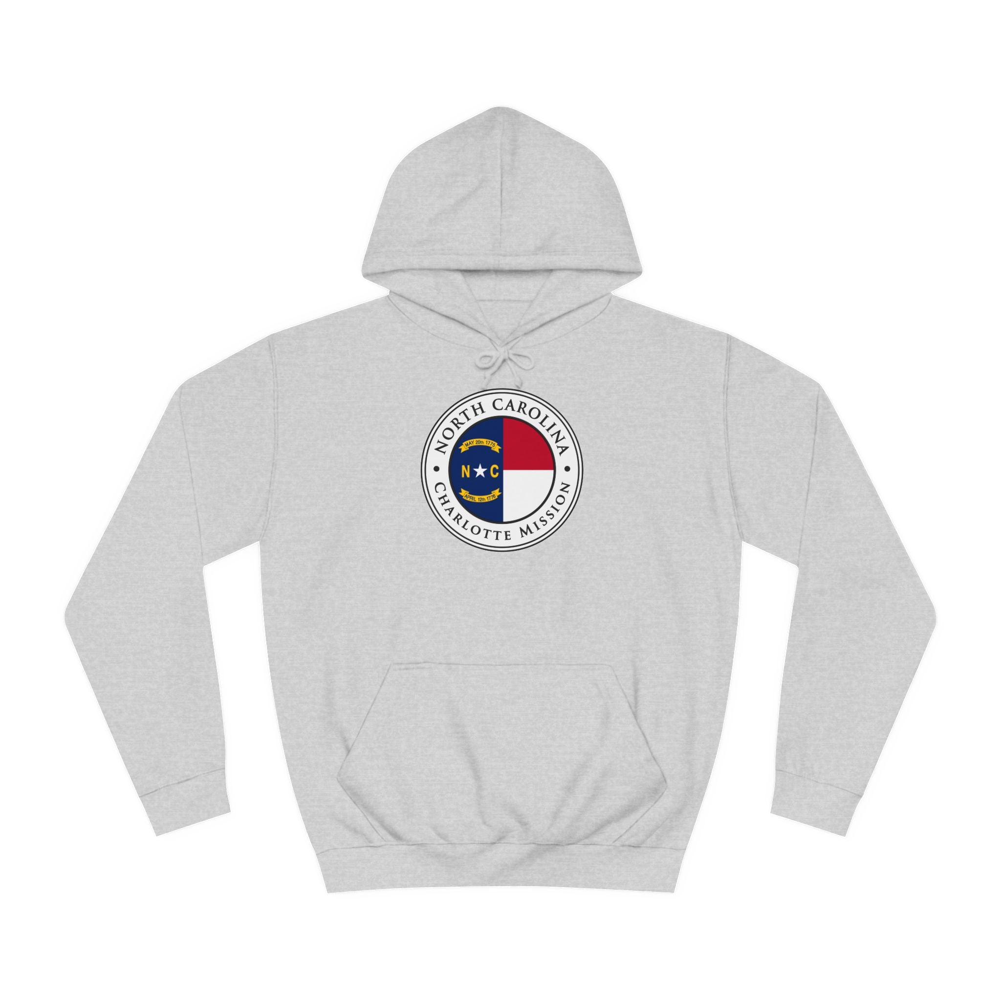 North Carolina Charlotte Mission State Flag Logo (White Border) College Hoodie