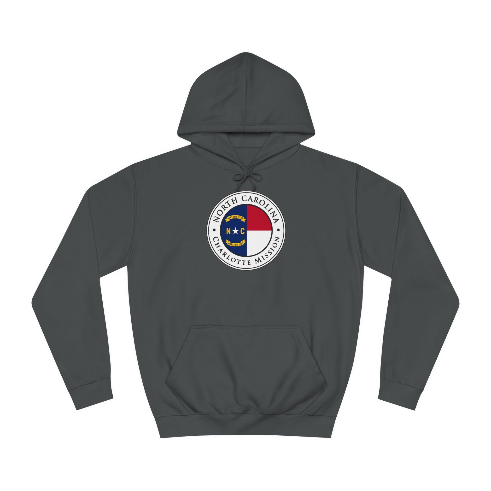 North Carolina Charlotte Mission State Flag Logo (White Border) College Hoodie