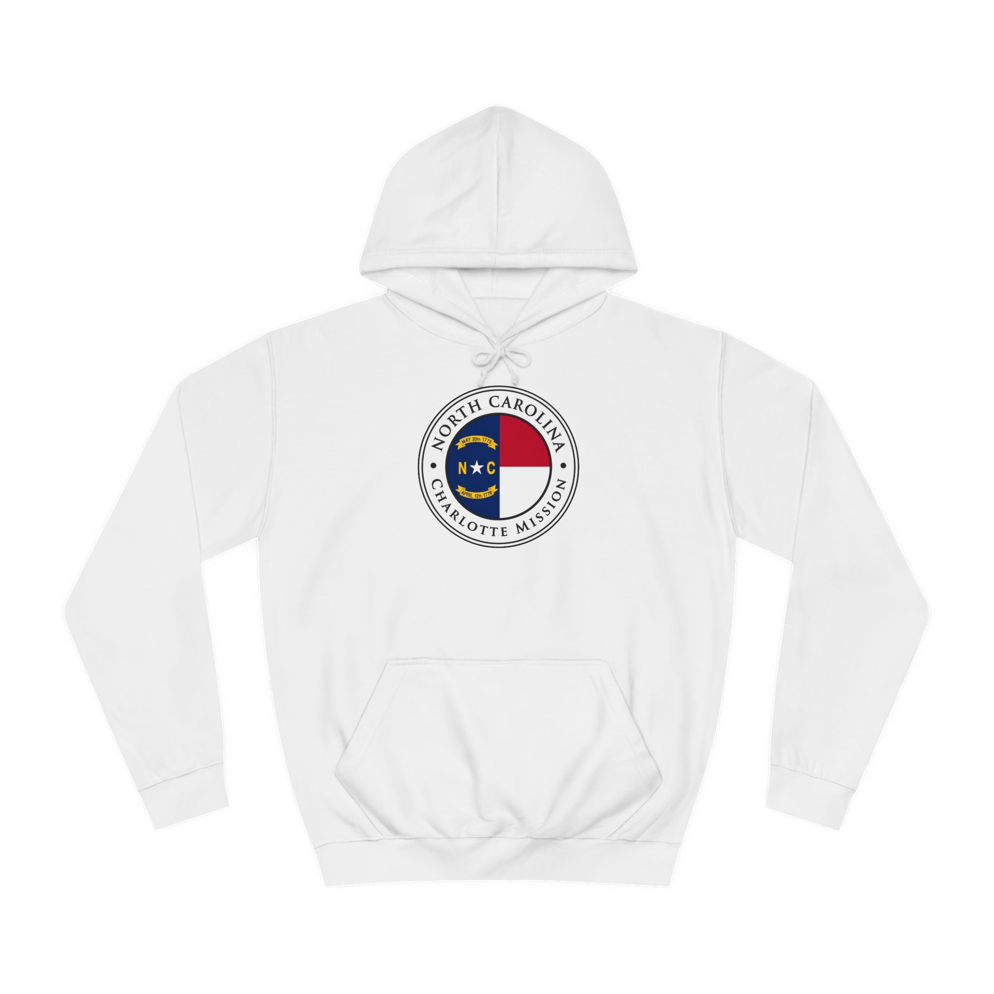 North Carolina Charlotte Mission State Flag Logo (White Border) College Hoodie