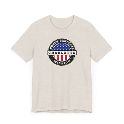 North Carolina Charlotte Mission Vintage Circular USA Flag T-Shirt - Mission Wishlist - LDS Missionary Gift Store