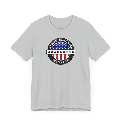 North Carolina Charlotte Mission Vintage Circular USA Flag T-Shirt - Mission Wishlist - LDS Missionary Gift Store