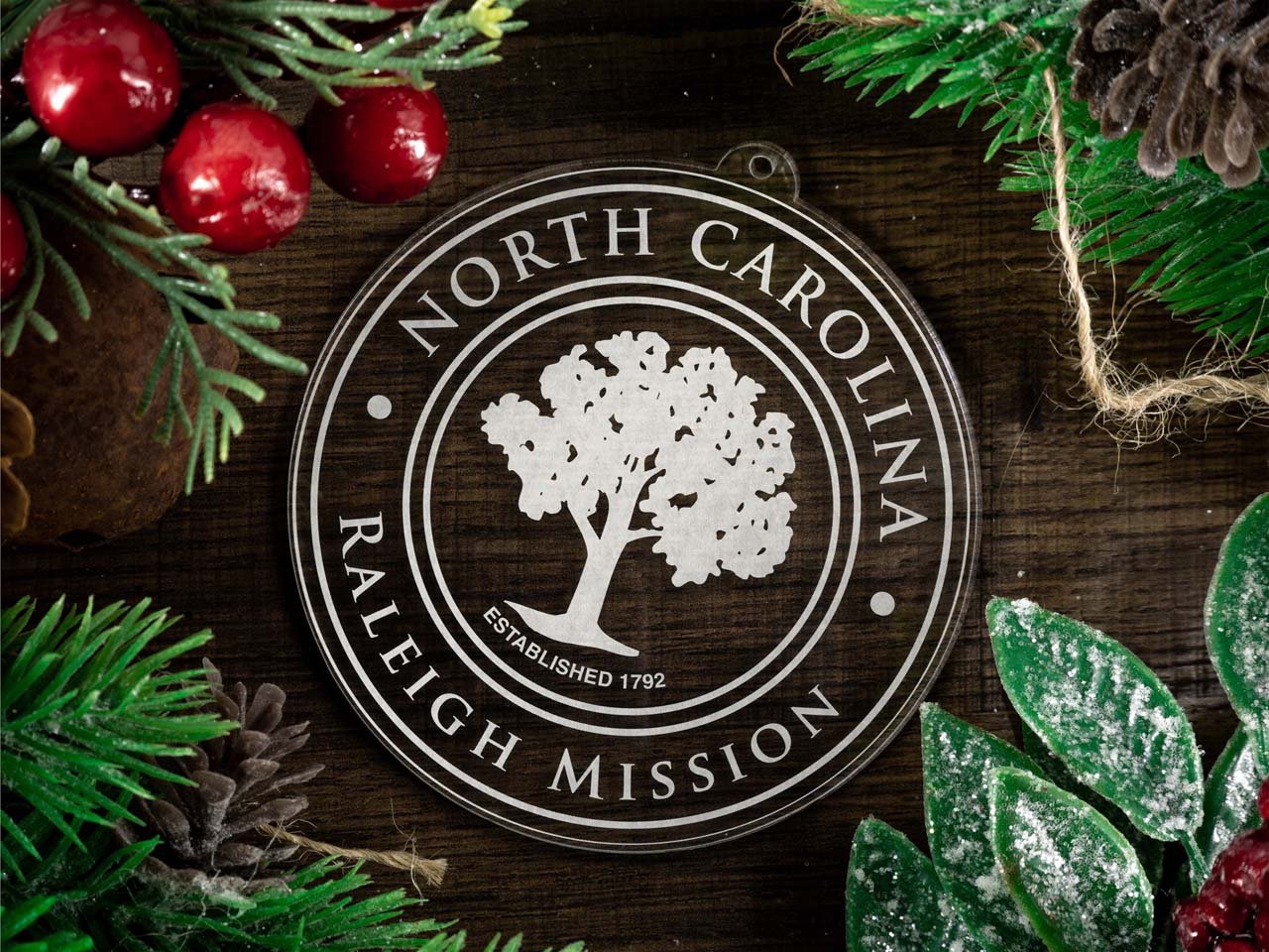 North Carolina Raleigh Mission Christmas Ornament - Latter-Day Saint LDS Missionary Gift - Book of Mormon