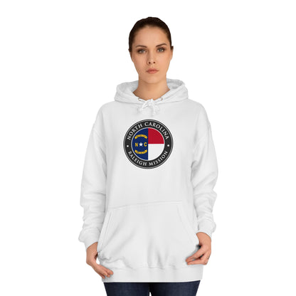 North Carolina Raleigh Mission State Flag Logo (Black Border) College Hoodie