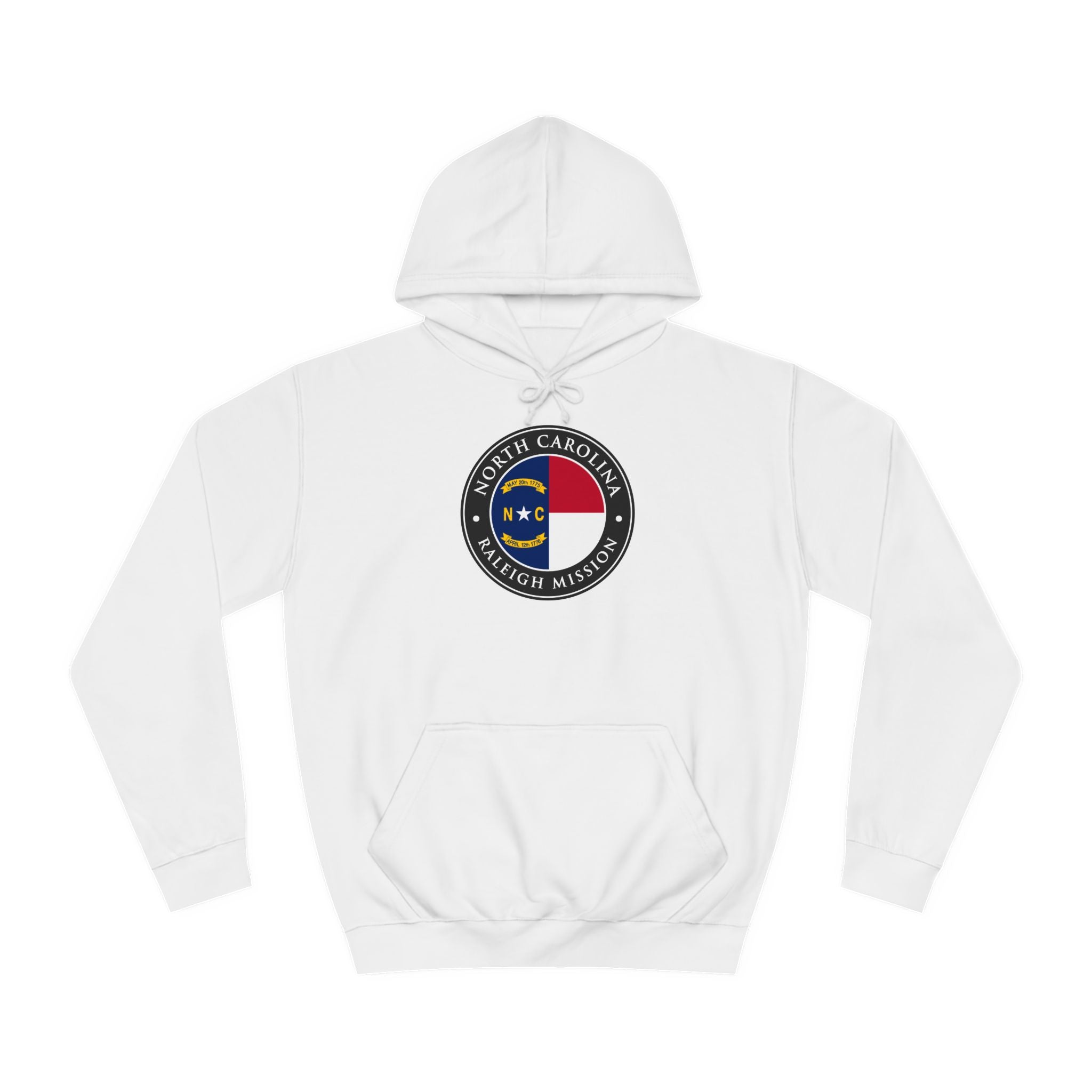 North Carolina Raleigh Mission State Flag Logo (Black Border) College Hoodie