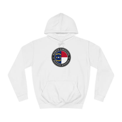 North Carolina Raleigh Mission State Flag Logo (Black Border) College Hoodie