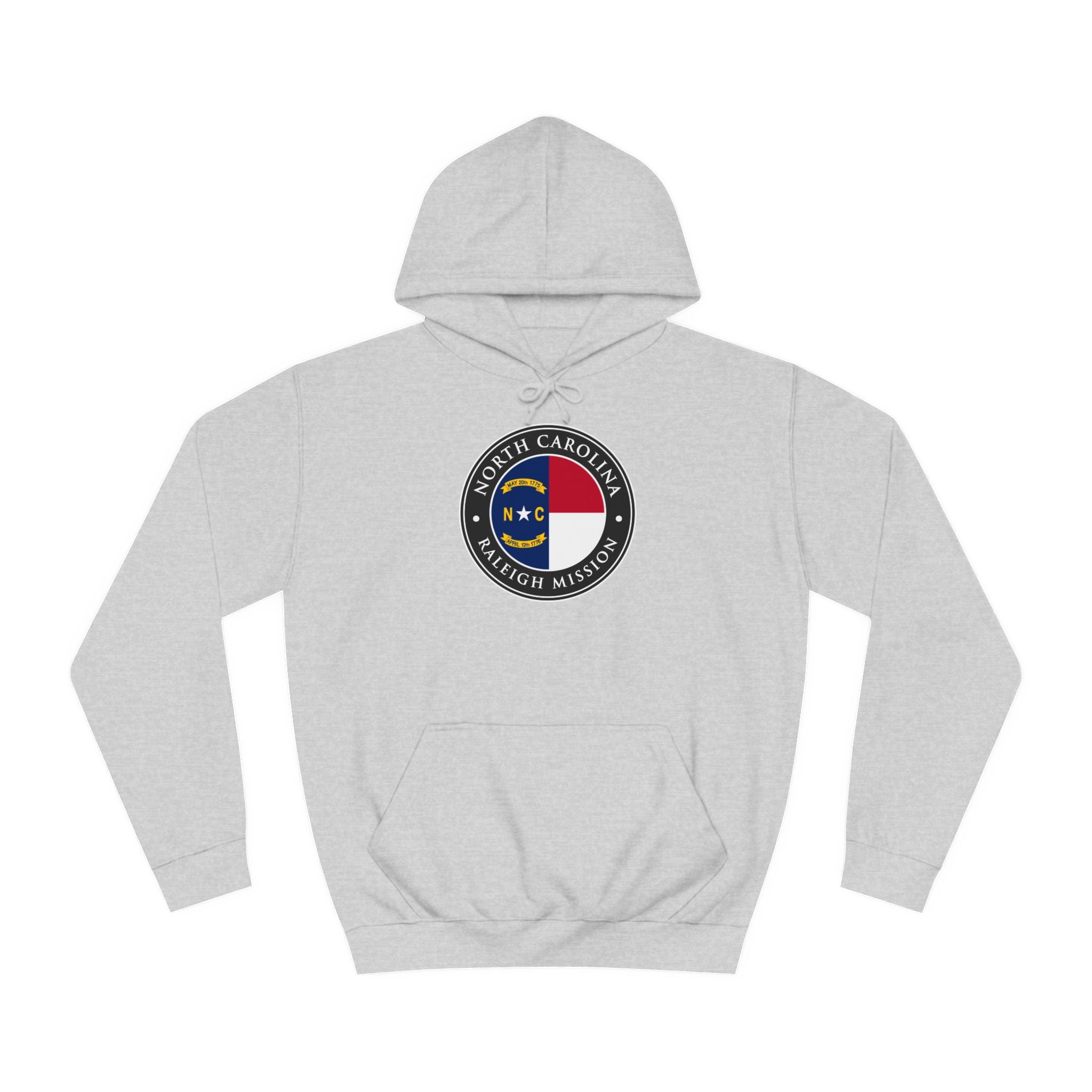 North Carolina Raleigh Mission State Flag Logo (Black Border) College Hoodie