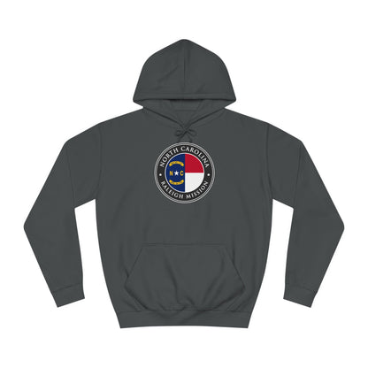 North Carolina Raleigh Mission State Flag Logo (Black Border) College Hoodie