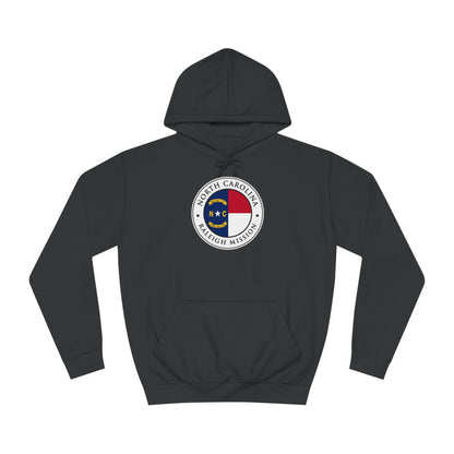 North Carolina Raleigh Mission State Flag Logo (White Border) College Hoodie