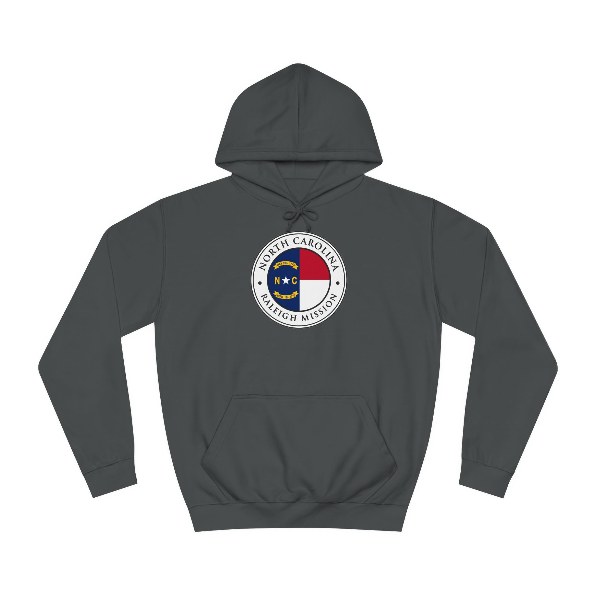 North Carolina Raleigh Mission State Flag Logo (White Border) College Hoodie