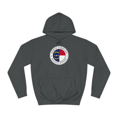 North Carolina Raleigh Mission State Flag Logo (White Border) College Hoodie