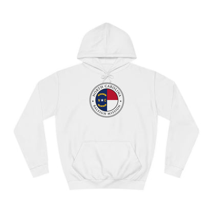 North Carolina Raleigh Mission State Flag Logo (White Border) College Hoodie