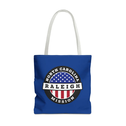 North Carolina Raleigh Mission USA Flag Logo Tote Bag Blue - Latter-Day Saint LDS Missionary Gift - Book of Mormon