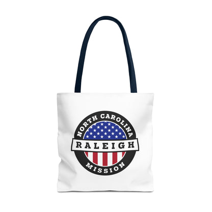 North Carolina Raleigh Mission USA Flag Logo Tote Bag White - Latter-Day Saint LDS Missionary Gift - Book of Mormon