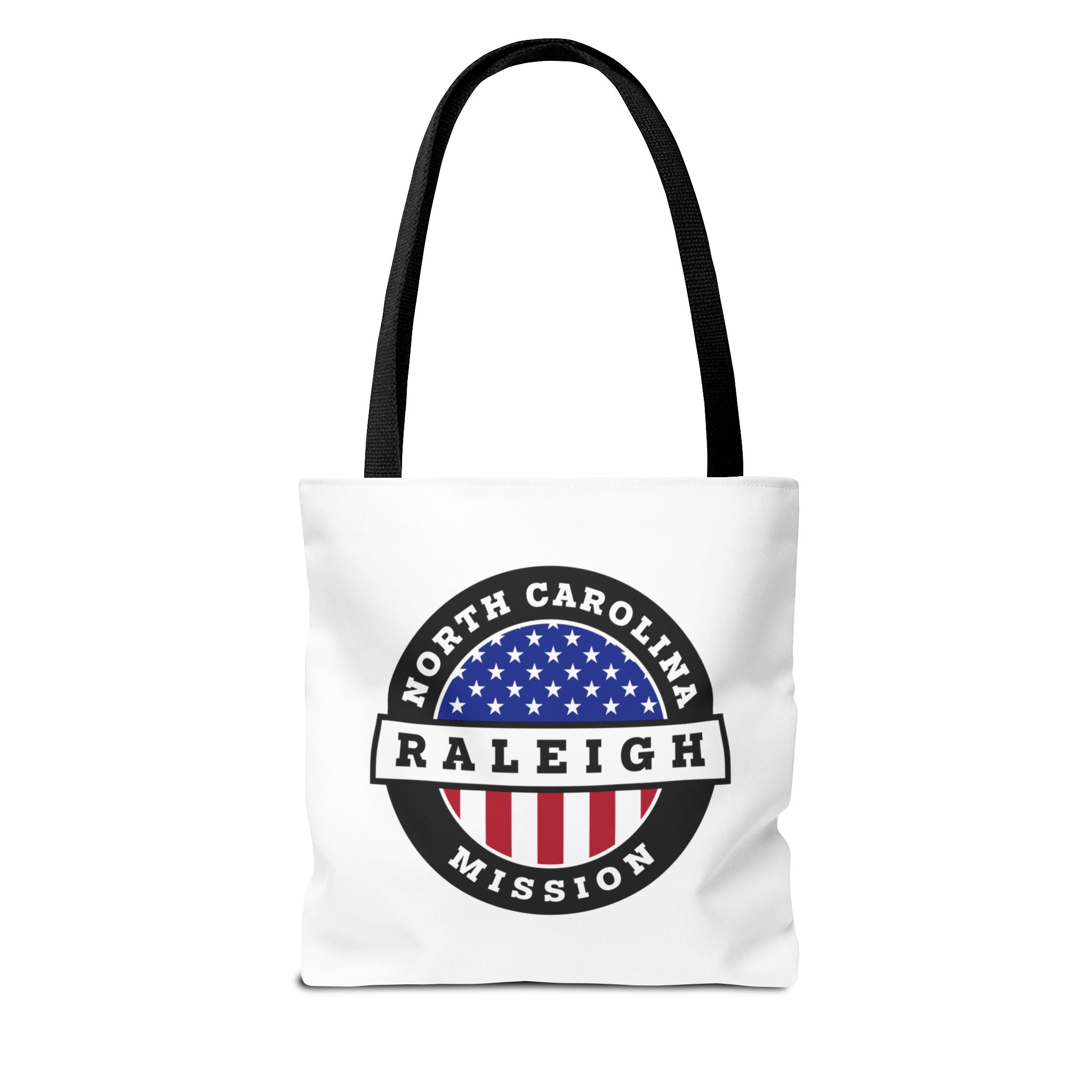 North Carolina Raleigh Mission USA Flag Logo Tote Bag White - Latter-Day Saint LDS Missionary Gift - Book of Mormon